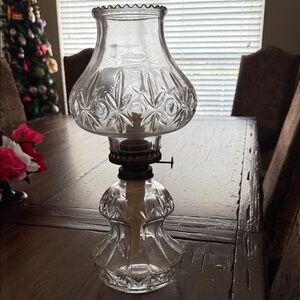 Lamplight Farms Vintage Rare Elegant Glass Oil Lamp from Austria